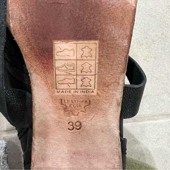 Free People Seven Wonders Leather Ankle Boots Open Toe Booties / Dark Charcoal - Picture 12 of 13